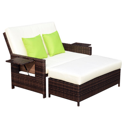 Sequim Outdoor Straight Patio Daybed with Cushions