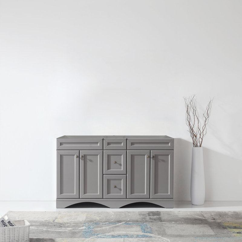 Base de meuble-lavabo double 60 po Rinard, Gris