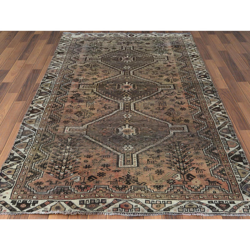 Mitjans One-of-a-Kind Rectangle 4'8" X 7'7" 1960s Wool Area Rug in Brown