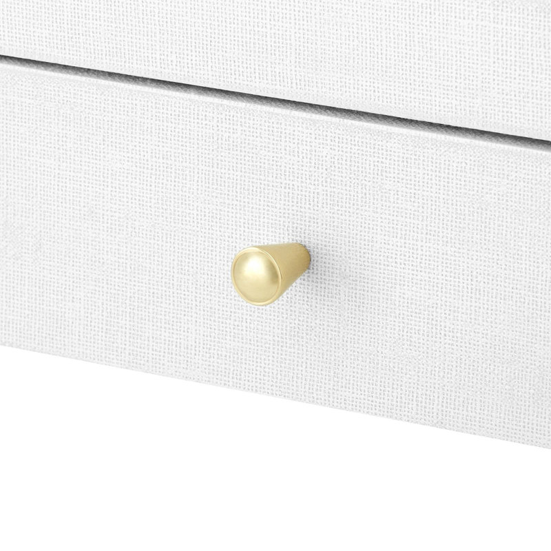 Claudette Writing Desk, White/Brass