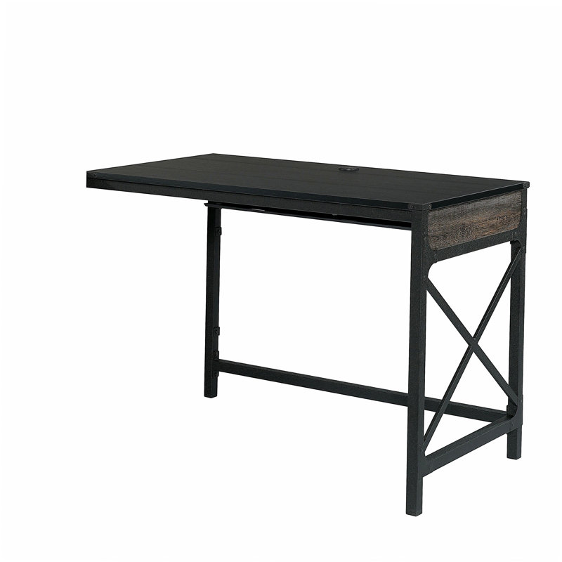 Bureau de retour 42 po avec espace de travail élargi, finition brune, 29.5" H x 41.9" W x 23.51" D