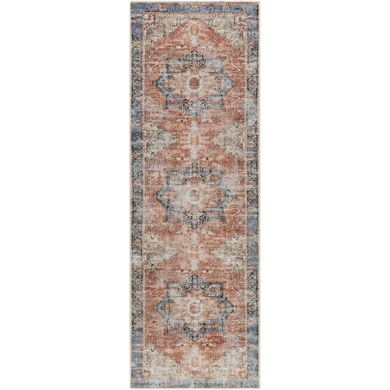 Tapis oriental lavable à la machine Mya, Tapis de couloir 2 pi 7 po x 14 pi