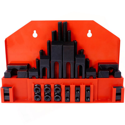 58Pc T-Slot Clamping Kit Mill Machinist Set (7/16 Table Slot 3/8-16 Stud Size)