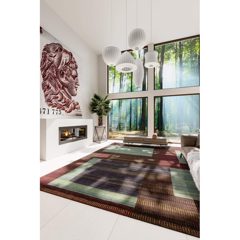 Facade Wool Geometric Indoor Rug, Rectangle 8' x 10'