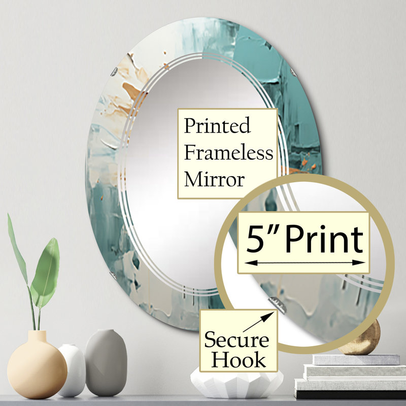 Somonia - Miroir mural moderne ovale, 30 po x 20 po