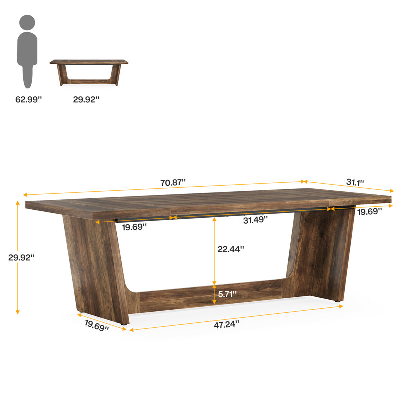 Table de travail 70,9 po, Brun rustique