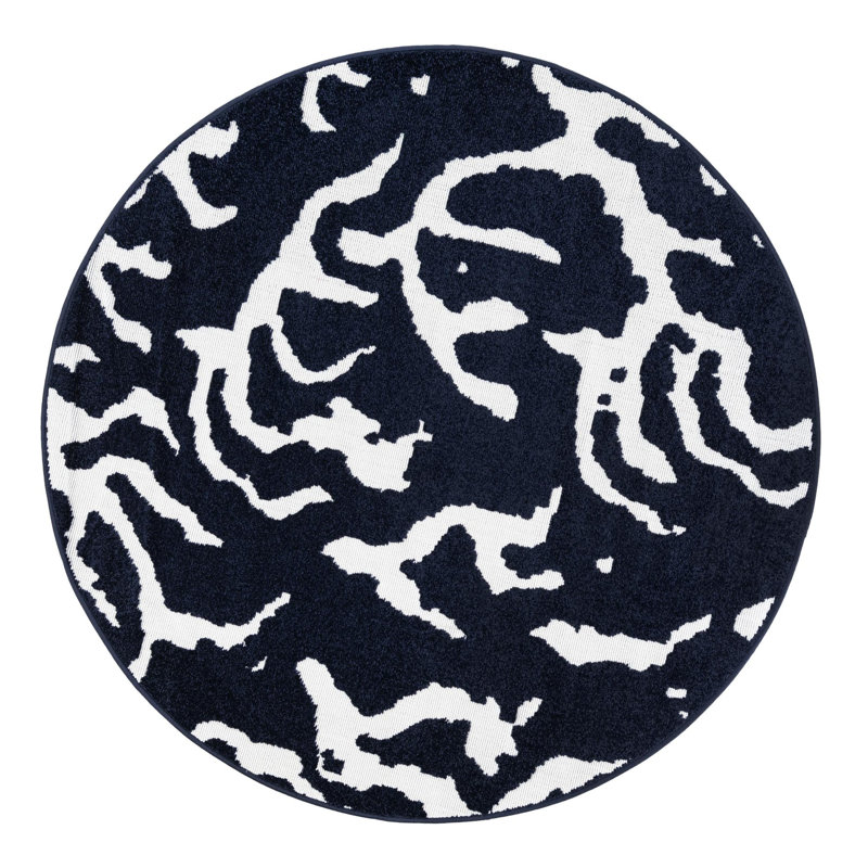 Sabrina Soto ReNew Indoor/Outdoor Rug Navy Blue, Round 5'1"