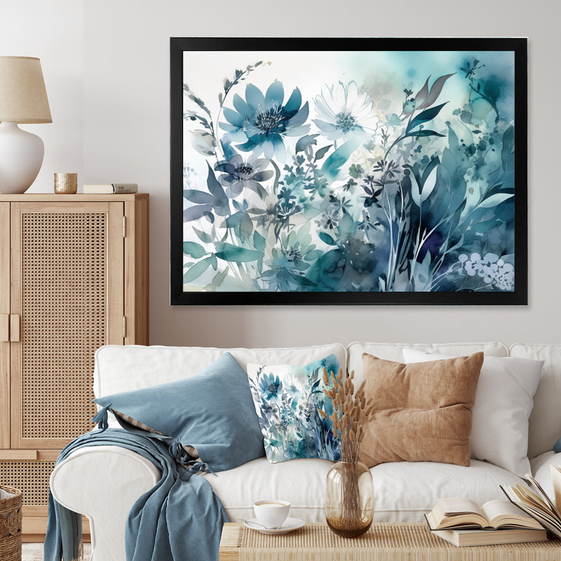 " Green Leaf Veins II ", Black Picture Framed, 12" H x 20" W x 1" D