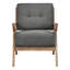 Chaise de salon Modern Modern, gris foncé, bois massif, profondeur de 27,5 po, chaise à dossier avec dossier, tissu gris, hauteur de siège de 19 po-1800296284