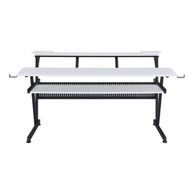 Wood And Metal Music Desk With Keyboard Tray