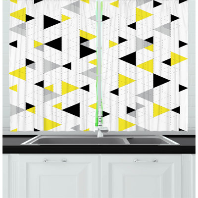 Geometric Pointed Kitchen Curtain