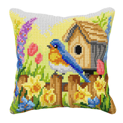 Coussin kit point de croix Spring Bird 99122