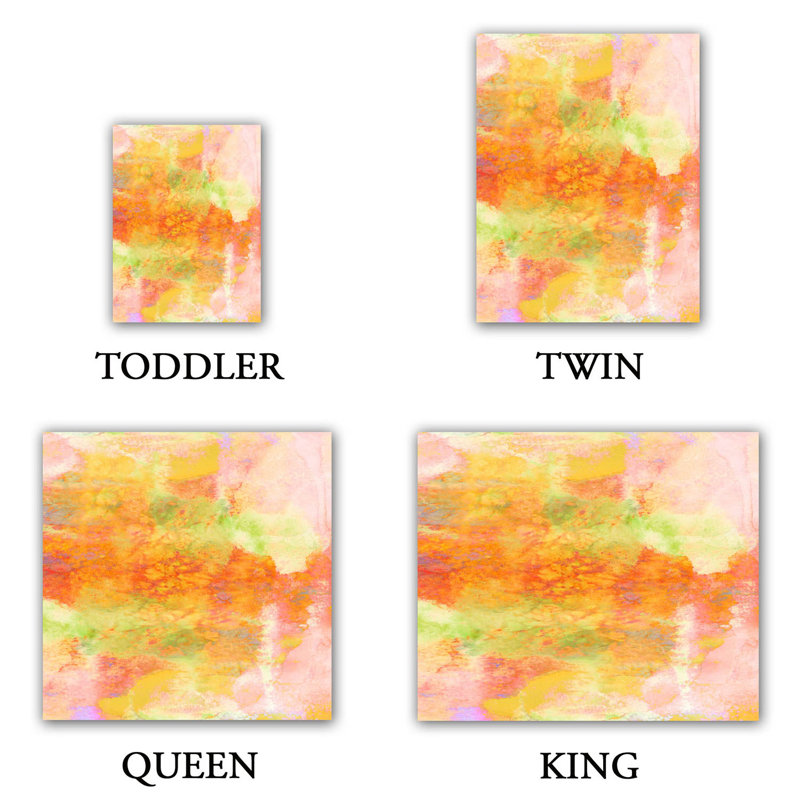 Ensemble de housse de couette pastel creations i, 1 housse simple + 1 taie standard, Jaune et orange