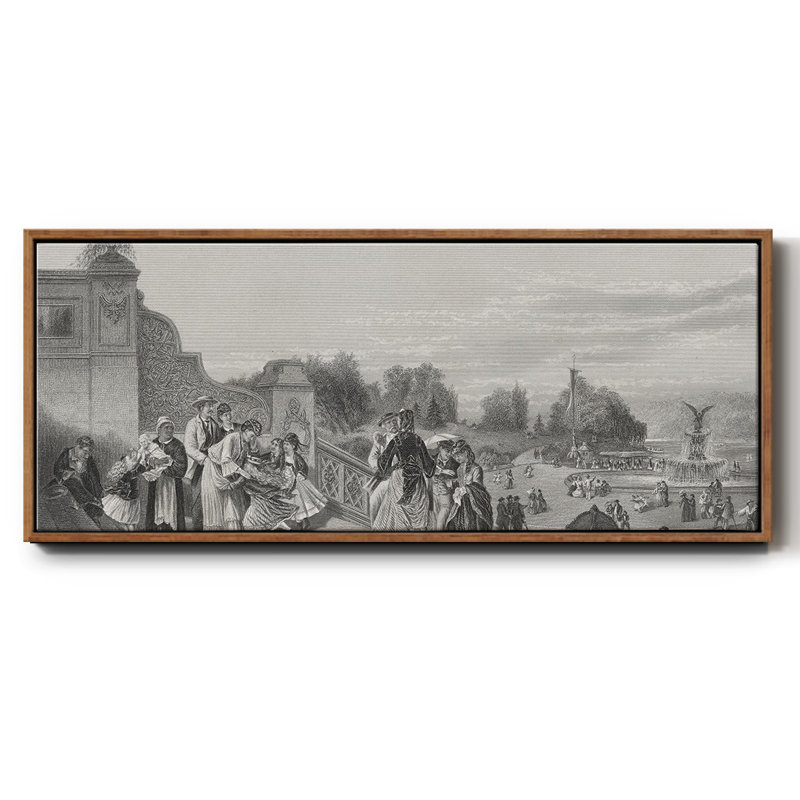 The Terrace, Central Park- Framed Canvas, 12" H x 30" W