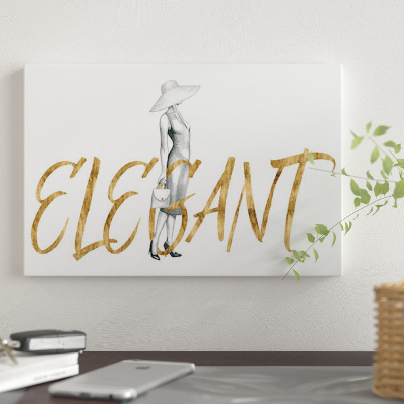 « gilded mode figures iii », impression sur toile, H 8 po x l 12 po x P 0,75 po, Toile tendue, Pas de tapis