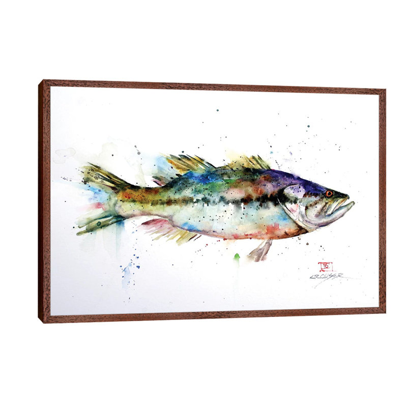 Largemouth - Painting on Canvas, 66.04 cm H x 45.72 cm W, Brown Floater Framed