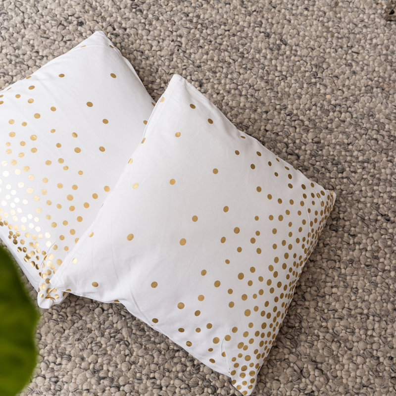  Housse et insert de coussin carré en coton, Or
