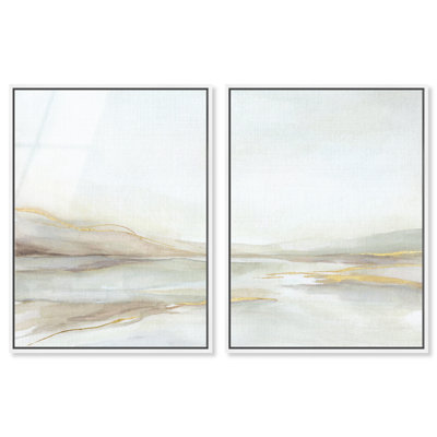 Reproduction en acrylique surdimensionnée de 2 pièces Adamell par Art Remedy, cadre blanc, 33 x 44
