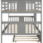 Lit double superposé au-dessus gris avec lit gigogne simple. Fabrication de qualité, convient parfaitement au décor de chambre à coucher gris gigogne et offre amplement d'espace de couchage aux invités