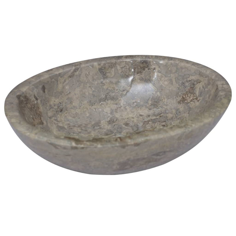 VidaXL Marble Circular Bathroom Sink, Gray