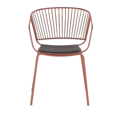 Boghos 44cm H Metal Slat Back Armchair