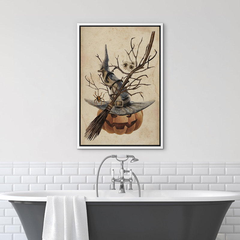 Citrouille, fête, fête, Halloween, Moody foncé, illustrations, œuvre d'art moderne, décor, H 24 po x l 16 po