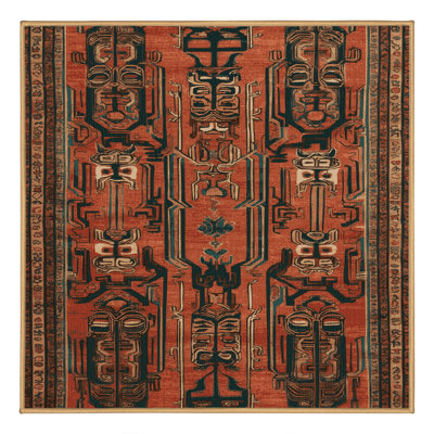 Machine Washable Art Deco Brown Area Rug