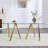 71-Inch Tempered Glass Dining Table With Sturdy Metal Legs-1283795724