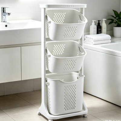 Berges Plastic Laundry Room Organizer with Wheels