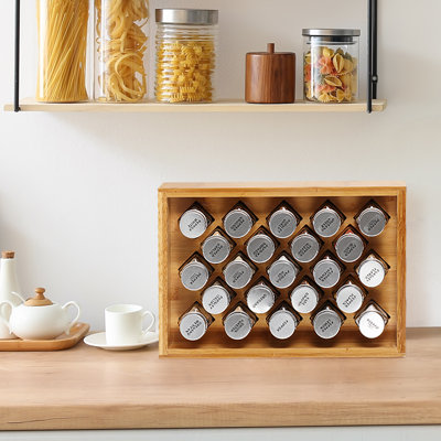 Ensemble de 23 pots et support à épices 23 pots