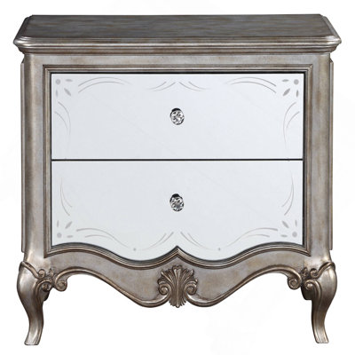 Antique Champagne 2-Drawer Nightstand