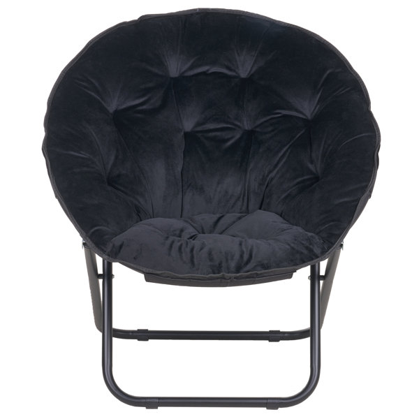 White Chair Simple Deluxe Saucer Chair, Round Foldable Reading