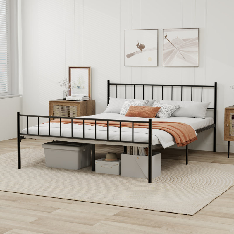 Metal Bed, Black, King