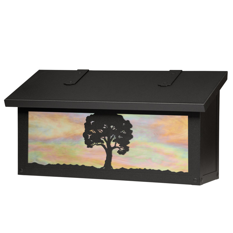 Boîte aux lettres murale chêne tree, Or irisé, Noir texturé