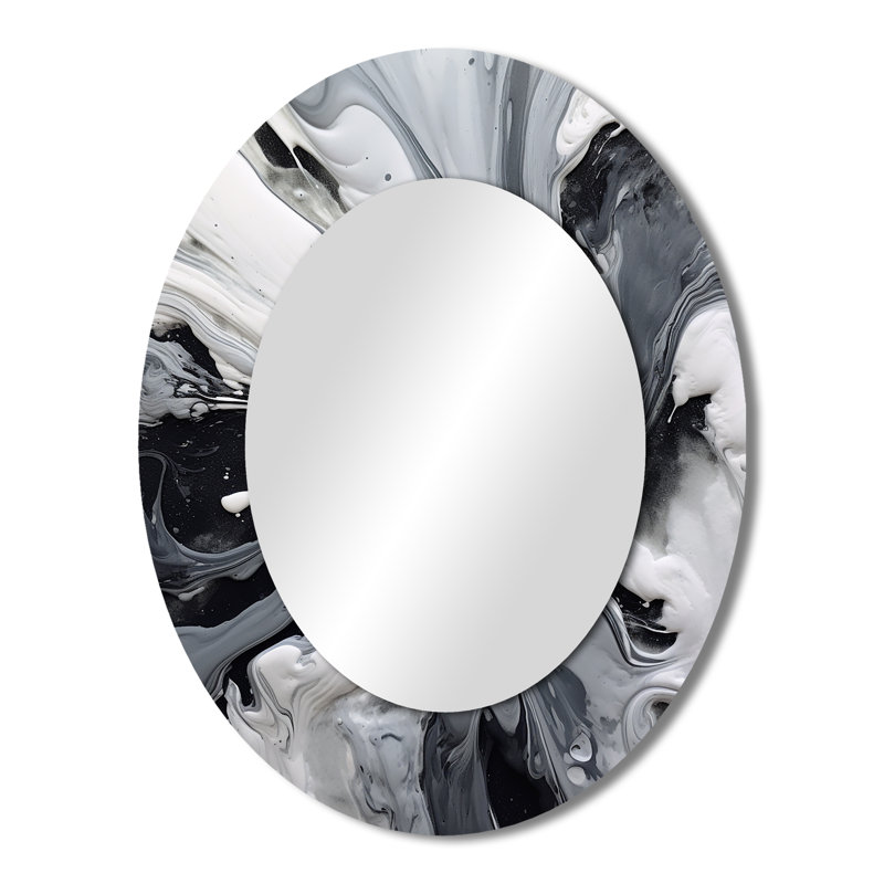 Miroir mural noir et gris Harmony In Chaos, 43 po x 33 po