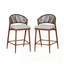 Ensemble de 2 tabourets de comptoir d'extérieur à hauteur de siège en aluminium de 26 po-1138074524