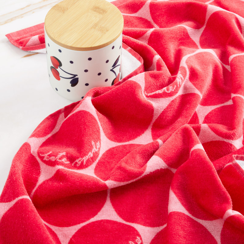 Loop And Dot Kitchen Towel Set, Red