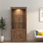 Led Lighted Bookcases With Storage, Mdf Farmhouse Display For Home
