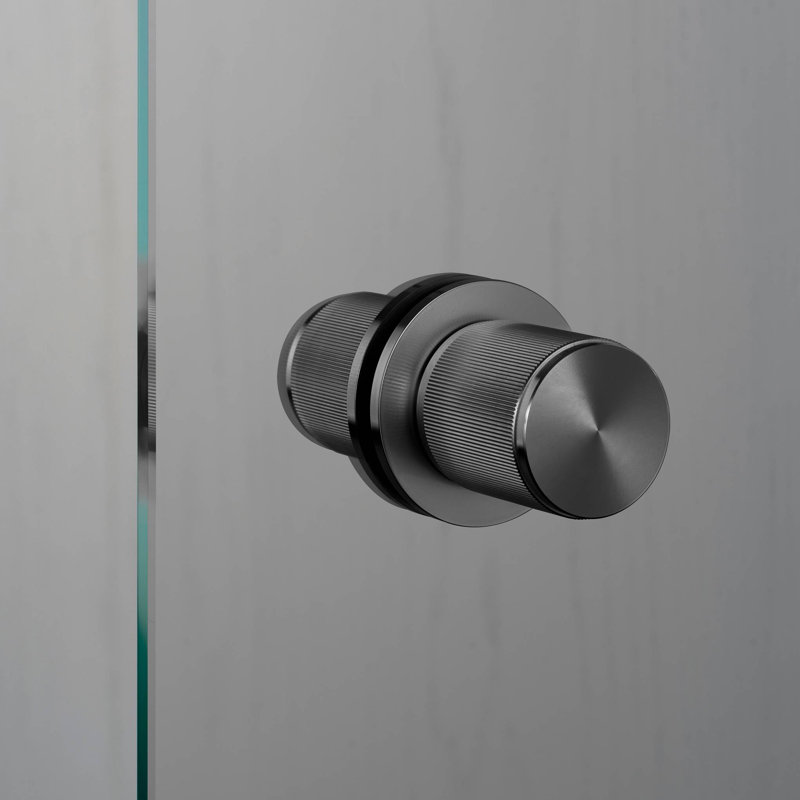Cylindrical Knob with Round Rosette, Gun Metal
