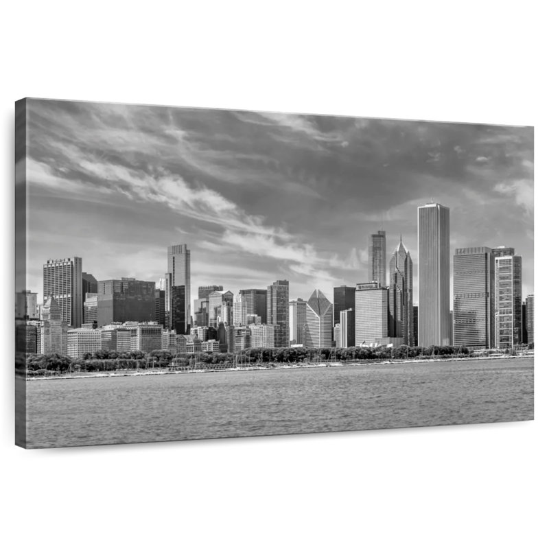 Silhouette de Sirci Chicago, monochrome, H 20 po x l 30 po