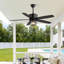 Ventilateur de plafond imperméable intérieur / extérieur noir 52 po avec ensemble d'éclairage et télécommande pour patio / abri de jardin Aaron