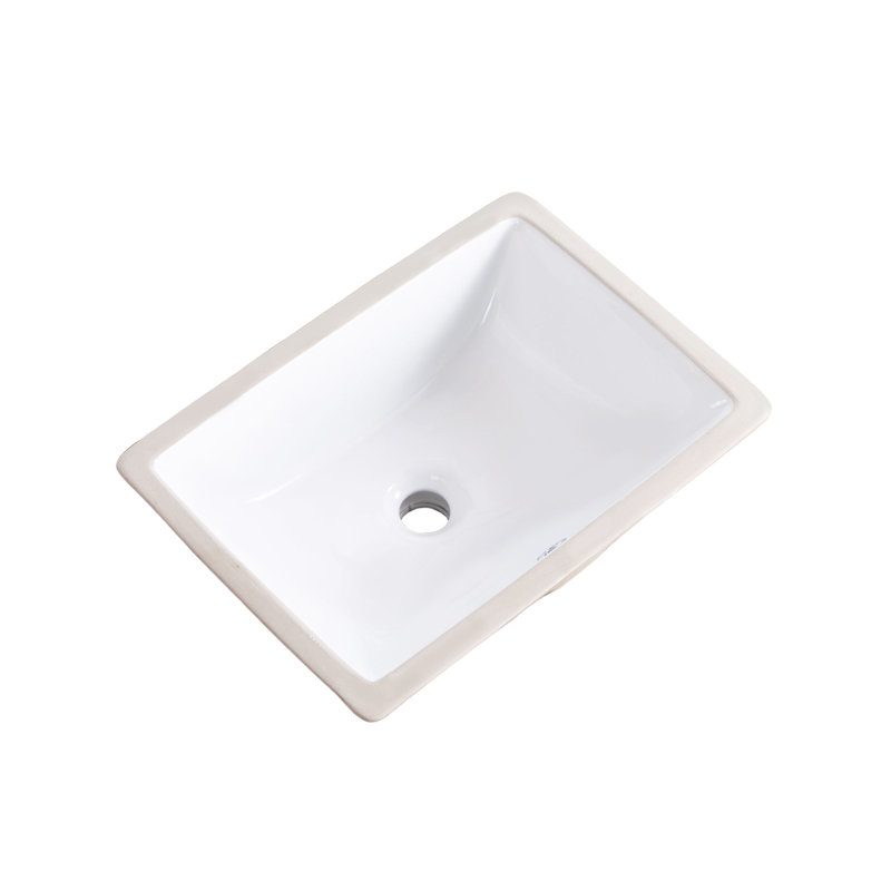 Small Undermount Bathroom Sink 18.3" X 13" Rectangular Undermount Sink Vitreous China With Overflow