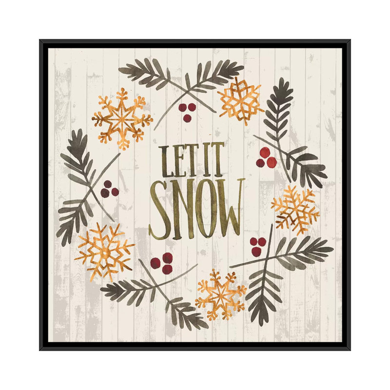 «Rustic Christmas VI», impression sur toile, H 18 po x l 18 po x P 1,5 po, Pas de tapis, Toile avec cadre noir