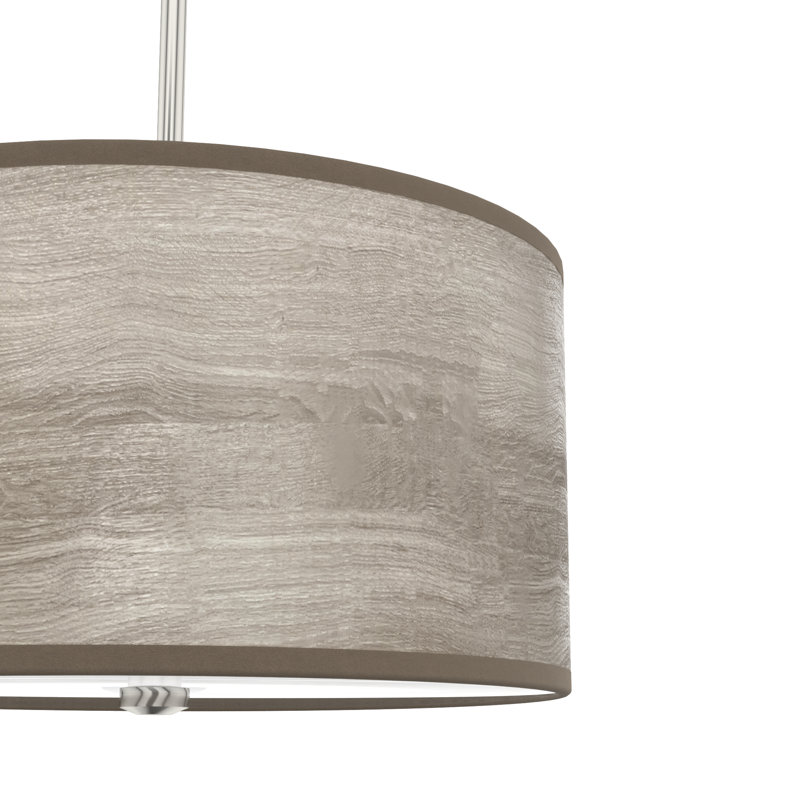 Solhaven 2 - Light Shaded Drum Pendant, Light Gray Oak
