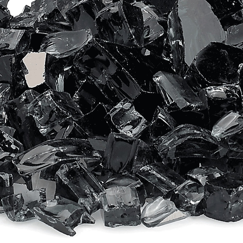 10 lb Verre de feu réfléchissant, Noir, noir, noir, noir