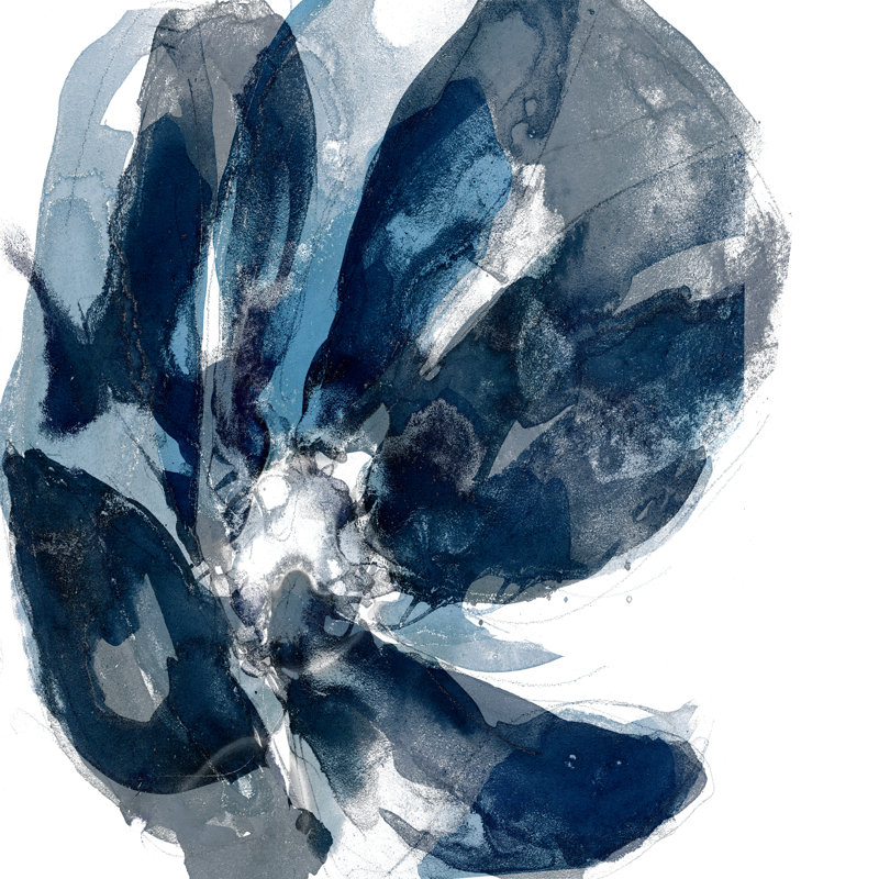 Blue Exclusion II by Jennifer Goldberger - Wrapped Canvas Painting, 30cm H x 30cm W