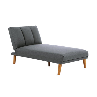 Chaise réglable en polyfibre bleu gris, base en bois massif pour s'équilibrer avec le tissu, assise stable