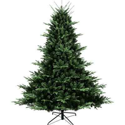 8 - Foot Christmas Tree With 2673 Pe/ Tips, Broad Base For Large Rooms, Hinged Design Quick Setup And Robust Metal Frame Full Shaped 8ft Spacious Areas, Branches Fast Assembly Stand
