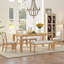 Ensemble de table de salle à manger vintage extensible pour 4 à 6 personnes avec 4 chaises rembourrées et 1 banc-981526400