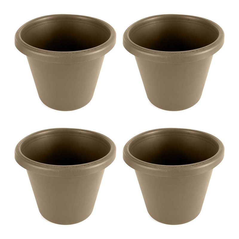 Pot à fleurs en plastique Abelina, H 13,25 po x l 17 po x P 17 po, Grès